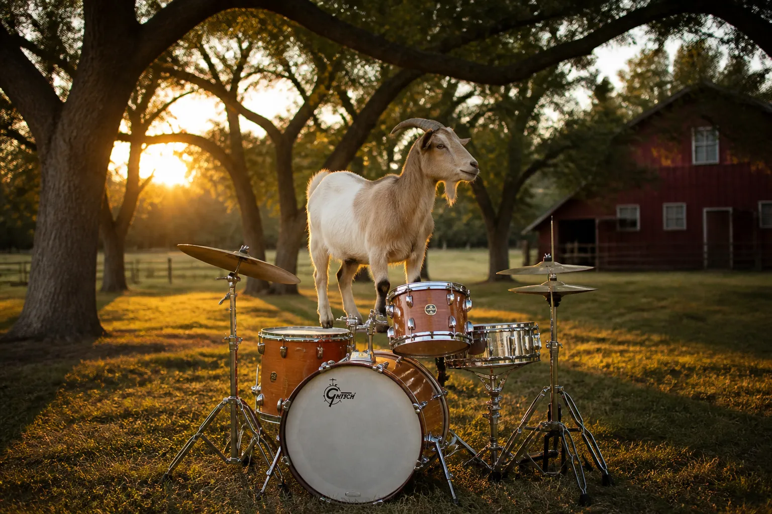 Goat Virgil Joins Dream Animal Supergroup, Showcases Percussion Skills at Sowa Goat Sanctuary